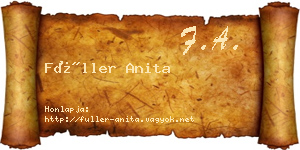Füller Anita névjegykártya